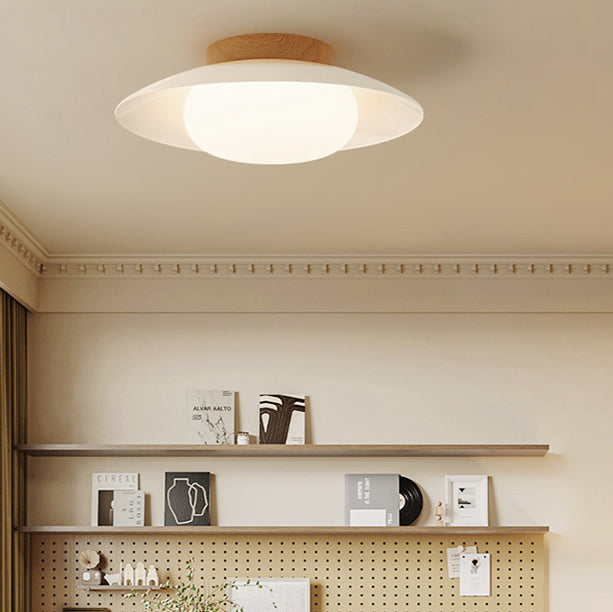 Japanese Round Iron Acrylic LED Ceiling Light