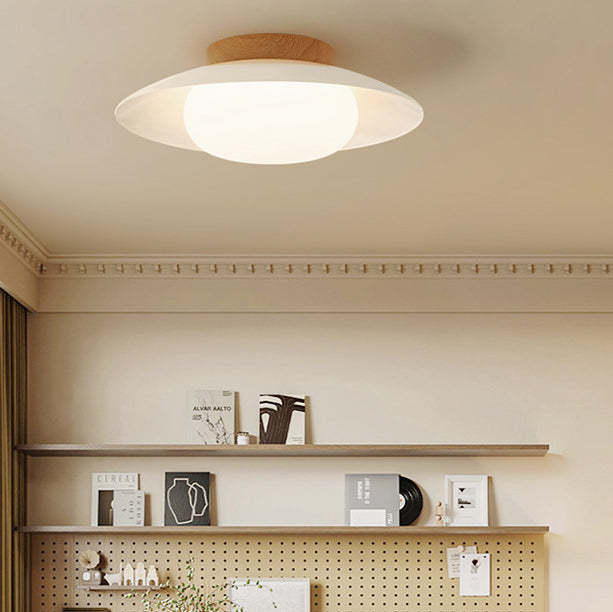 Japanese Round Iron Acrylic LED Ceiling Light