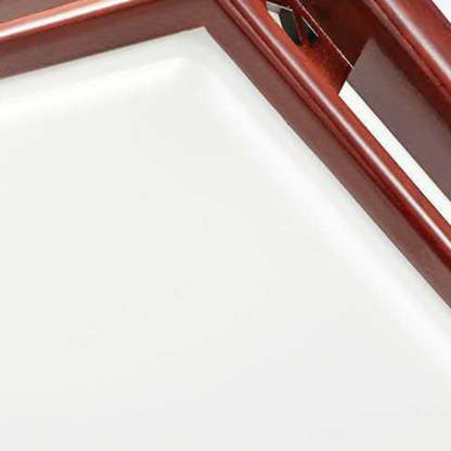 Chinese Square Solid Wood Acrylic LED Flush Mount Light