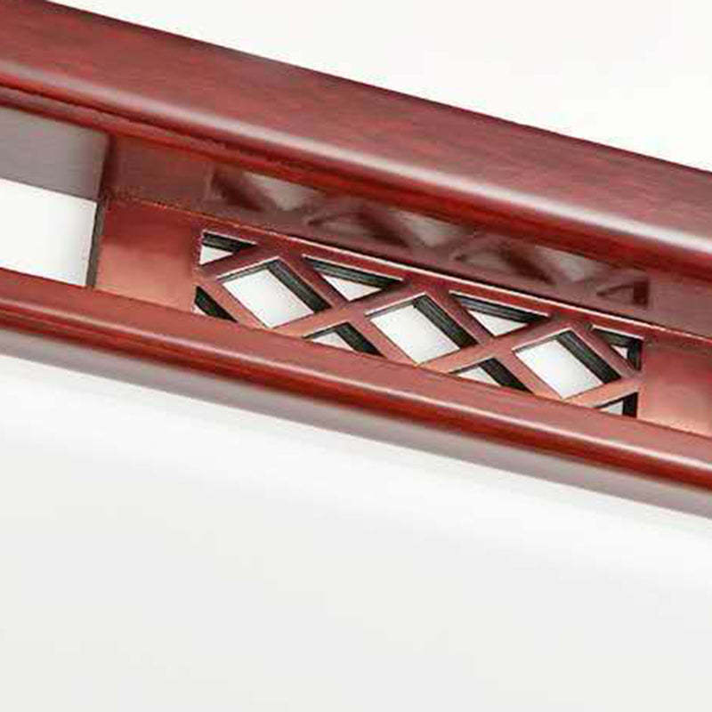 Chinese Square Solid Wood Acrylic LED Flush Mount Light