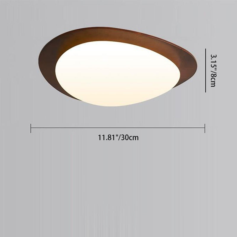 Retro Pebble Wood LED Flush Mount Light