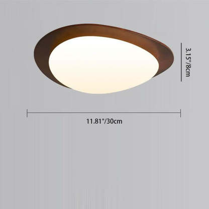 Retro Pebble Wood LED Flush Mount Light