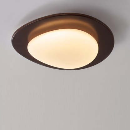 Retro Pebble Wood LED Flush Mount Light