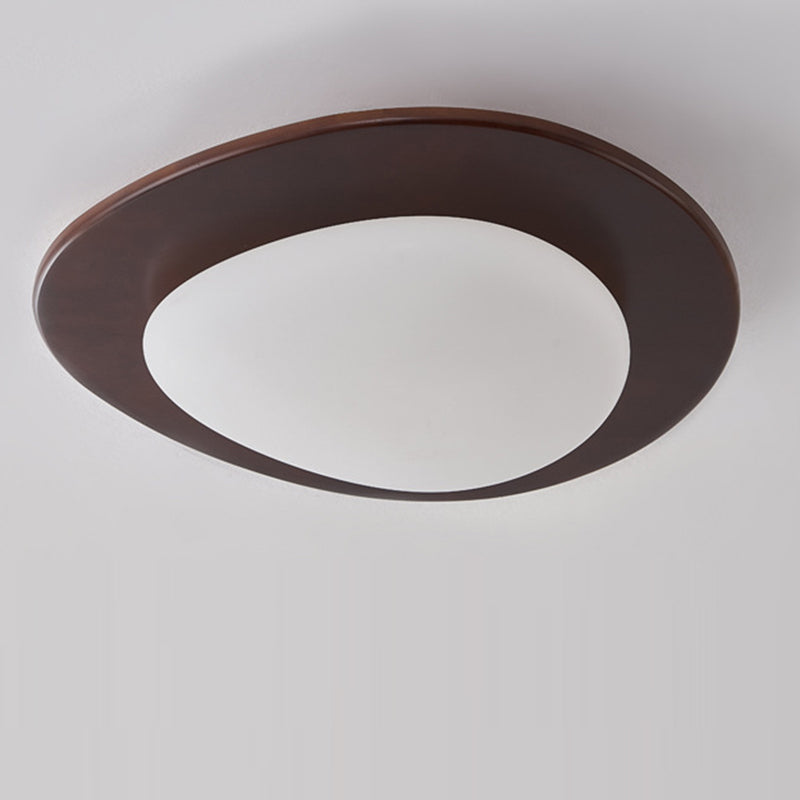 Retro Pebble Wood LED Flush Mount Light