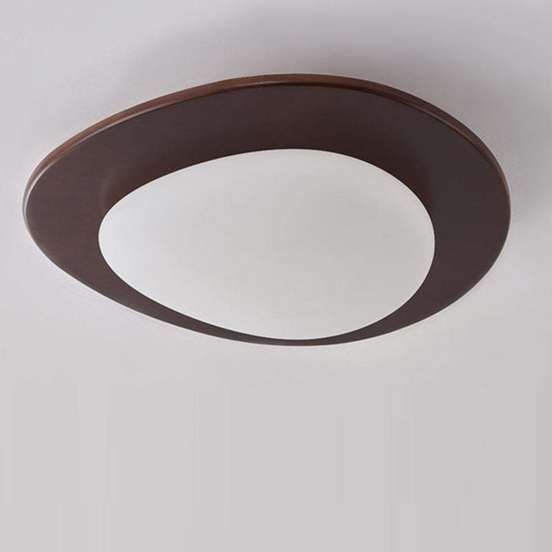 Retro Pebble Wood LED Flush Mount Light