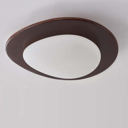 Retro Pebble Wood LED Flush Mount Light