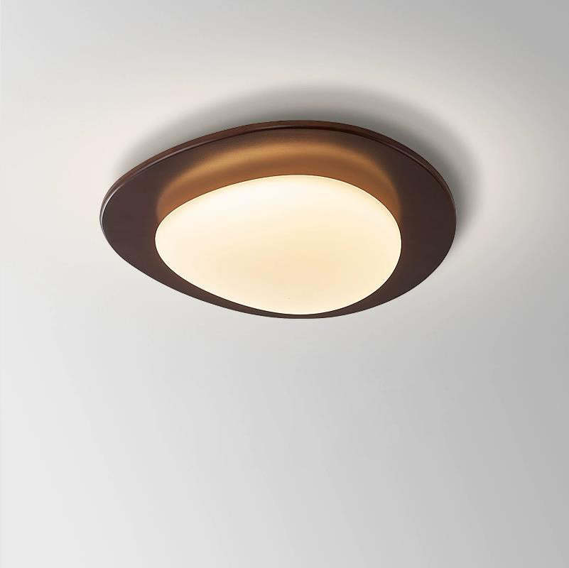 Retro Pebble Wood LED Flush Mount Light