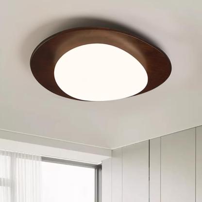 Retro Pebble Wood LED Flush Mount Light