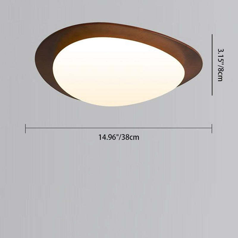 Retro Pebble Wood LED Flush Mount Light