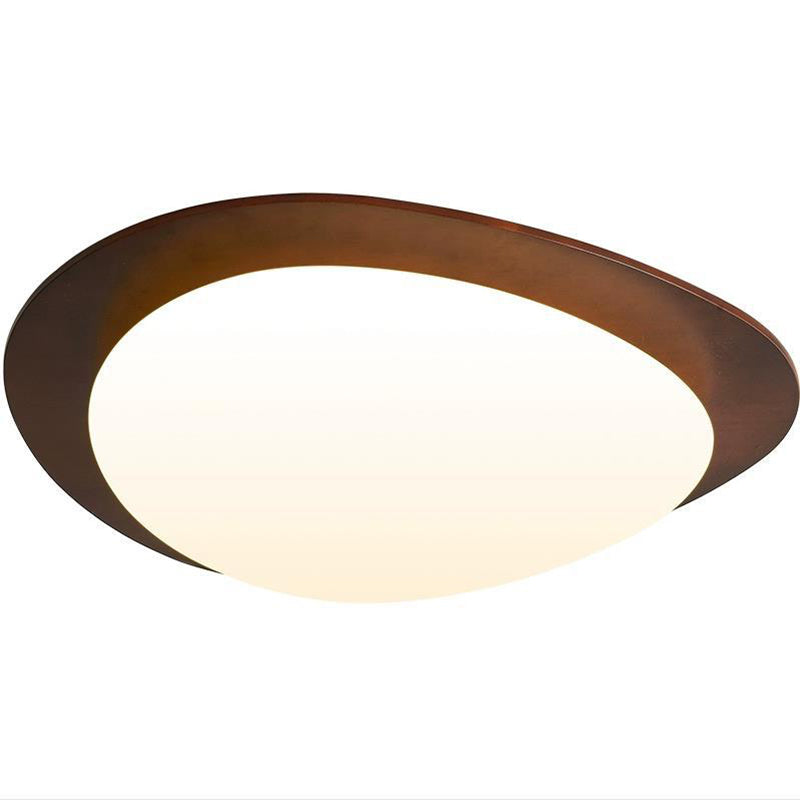 Retro Pebble Wood LED Flush Mount Light