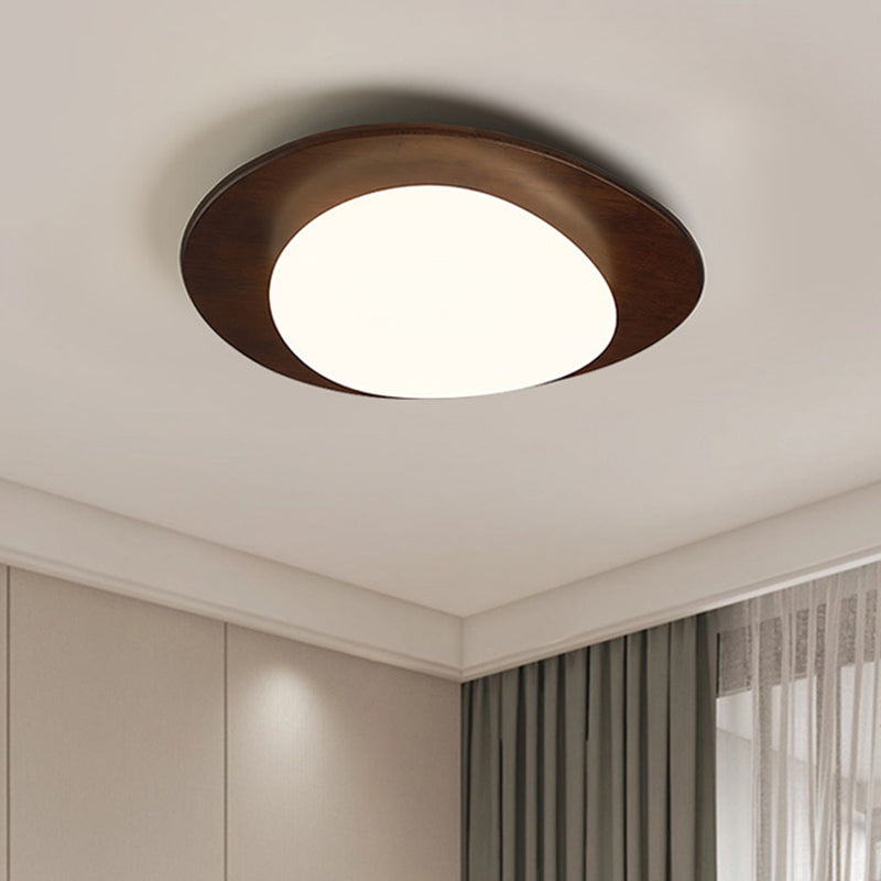 Retro Pebble Wood LED Flush Mount Light