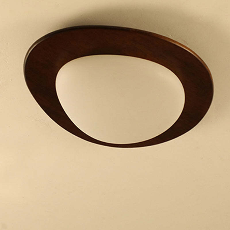 Retro Pebble Wood LED Flush Mount Light