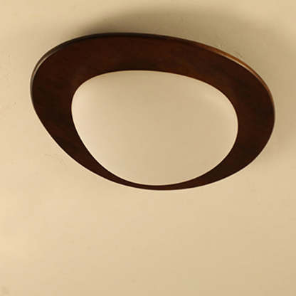 Retro Pebble Wood LED Flush Mount Light