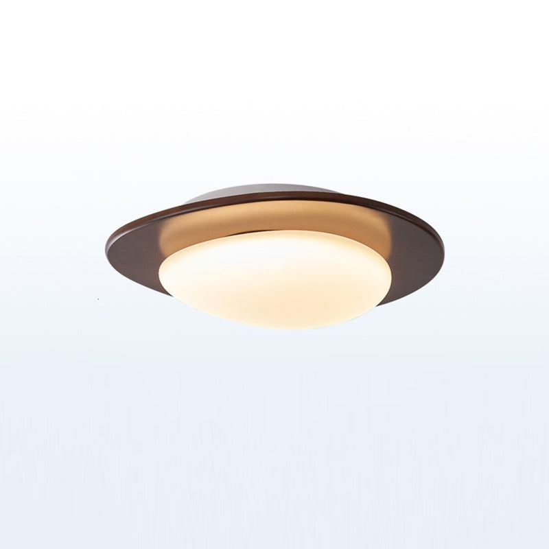 Retro Pebble Wood LED Flush Mount Light