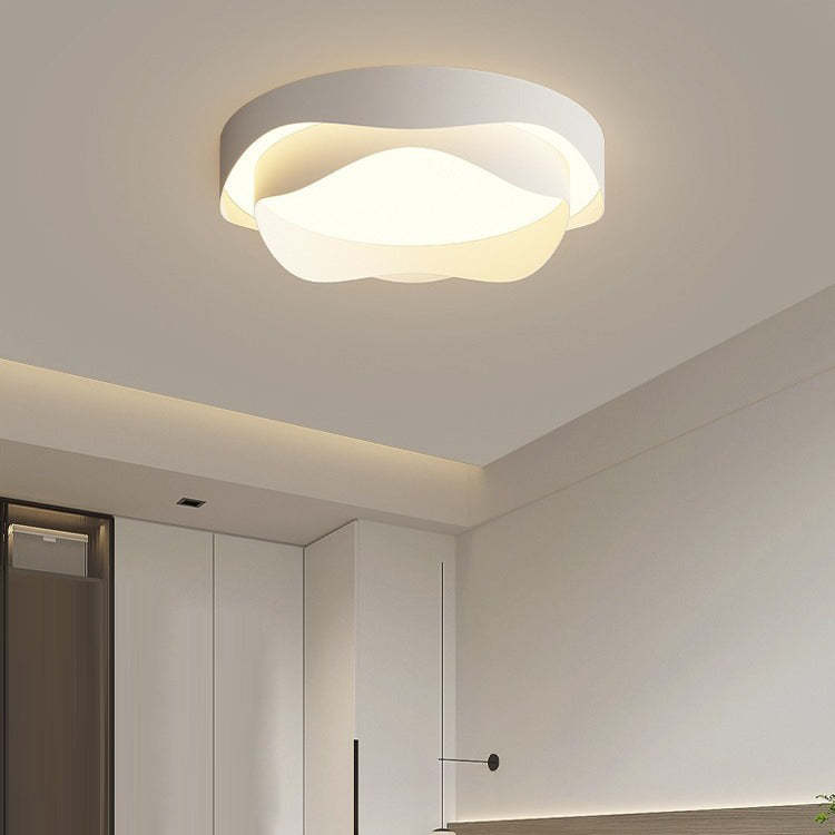 Modern Cream Flower Iron Acrylic LED Flush Mount Light