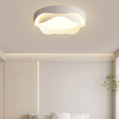 Modern Cream Flower Iron Acrylic LED Flush Mount Light