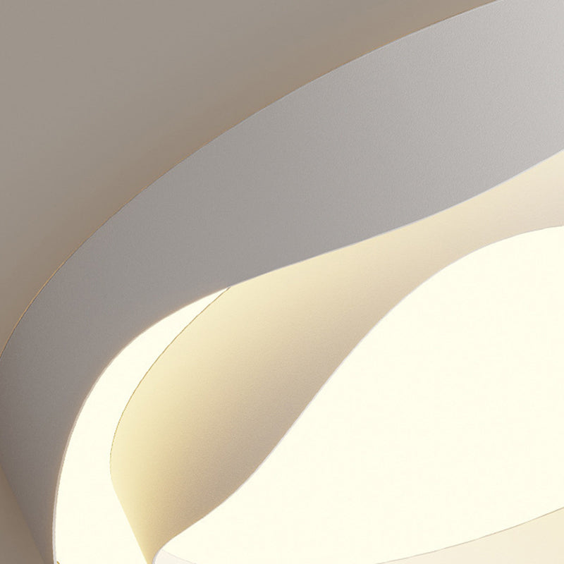 Modern Cream Flower Iron Acrylic LED Flush Mount Light