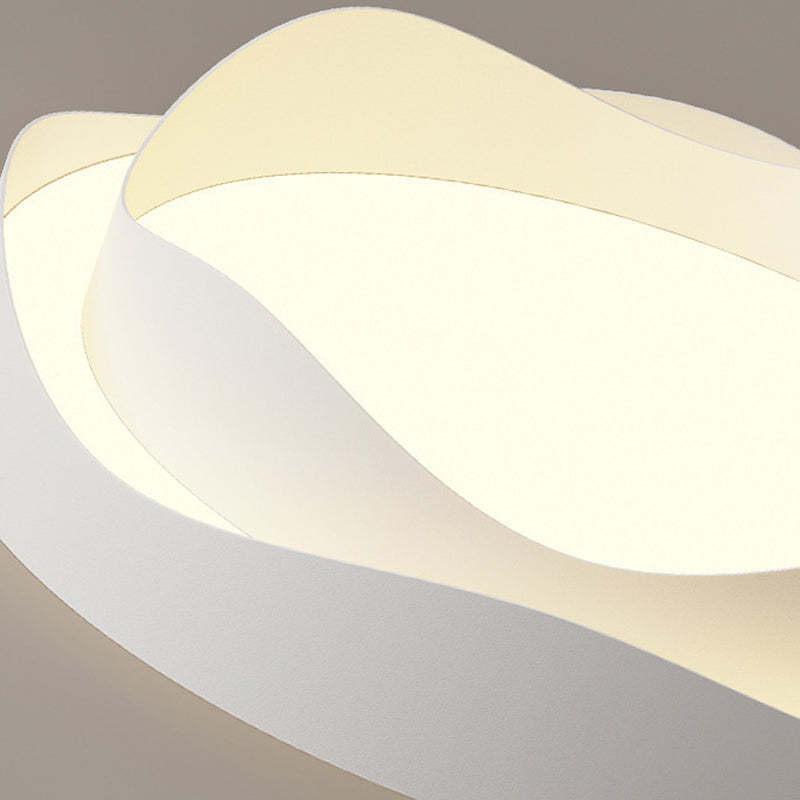 Modern Cream Flower Iron Acrylic LED Flush Mount Light