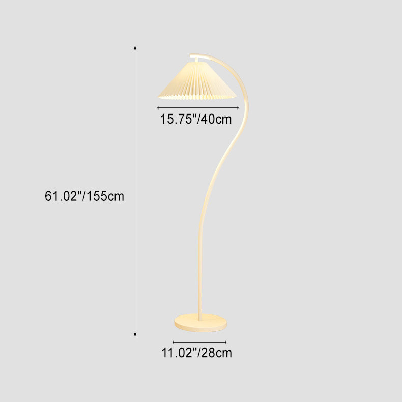 Minimalist Pleated Fabric Iron Floor Lamp