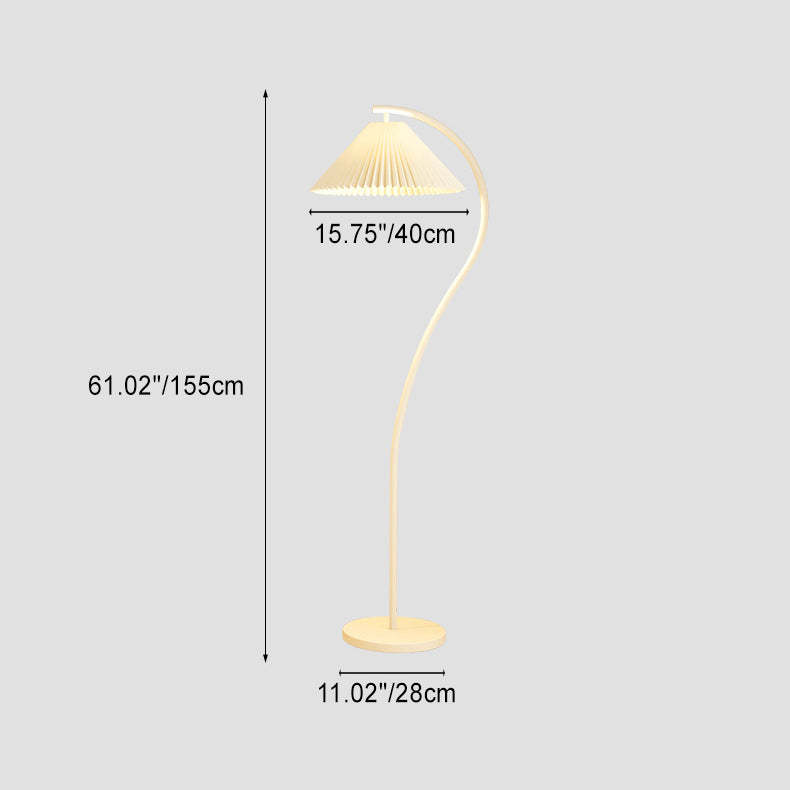 Minimalist Pleated Fabric Iron Floor Lamp