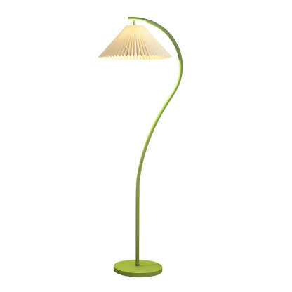 Minimalist Pleated Fabric Iron Floor Lamp