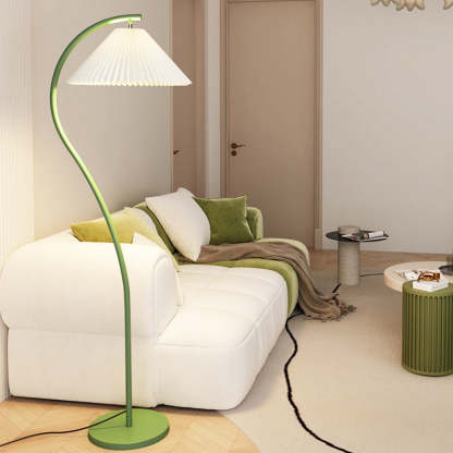 Minimalist Pleated Fabric Iron Floor Lamp