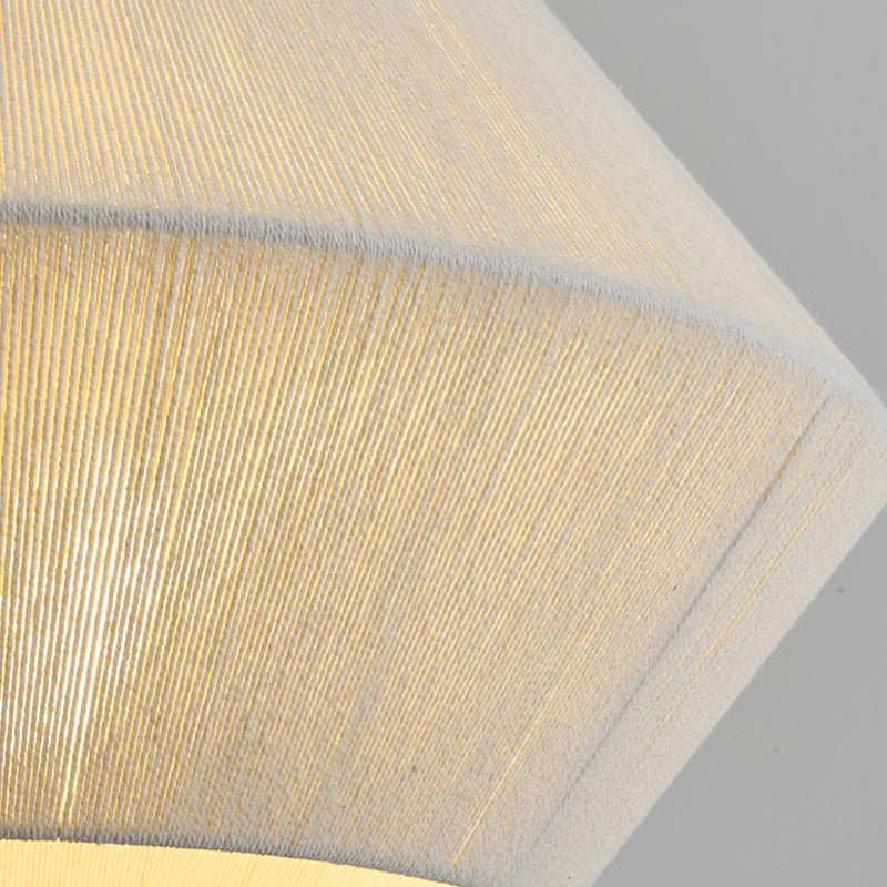 French Flying Saucer Hemp Rope Wood 3-Light Flush Light