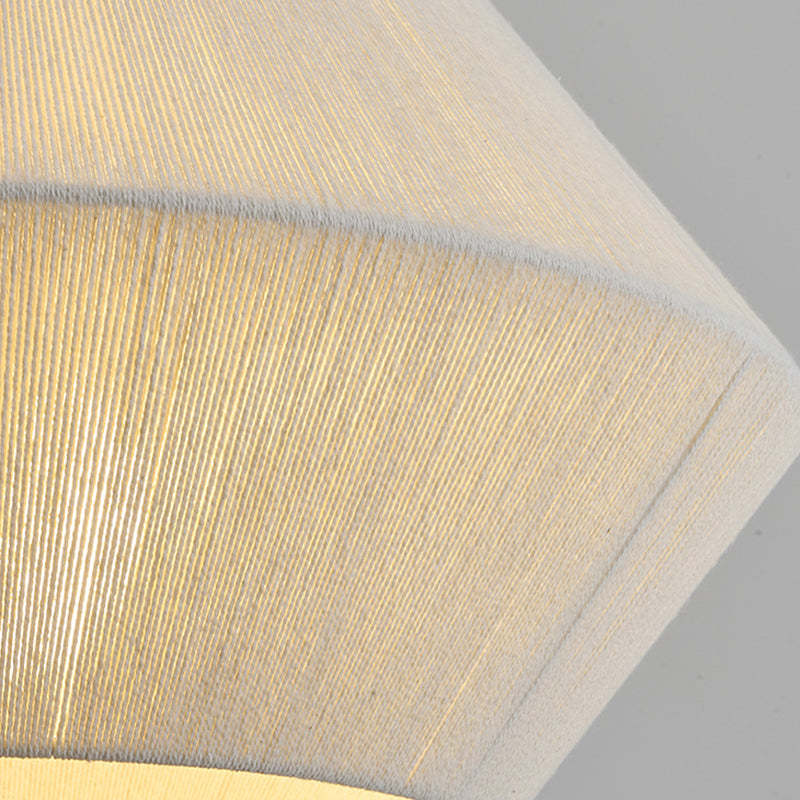 French Flying Saucer Hemp Rope Wood 3-Light Flush Light