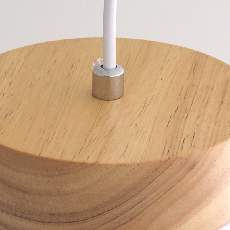 Minimalist Wood Iron Cylinder Pendant Light — Gray / 220V-240V For UK/AU