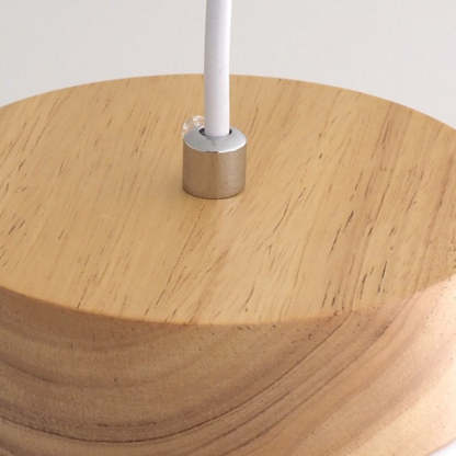 Minimalist Wood Iron Cylinder Pendant Light — Gray / 220V-240V For UK/AU
