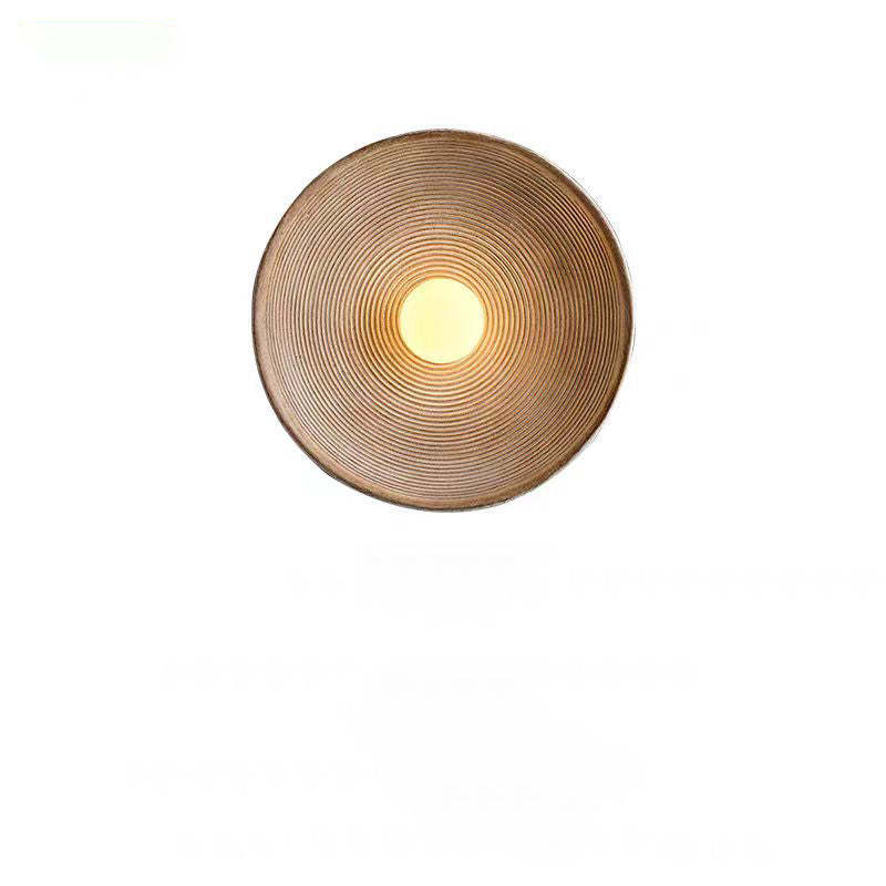 Japanese Resin Glass Annual Ring Wall Sconce