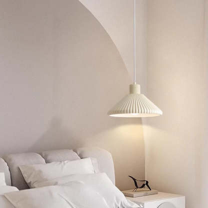 French Conical Pleated Resin Pendant Light