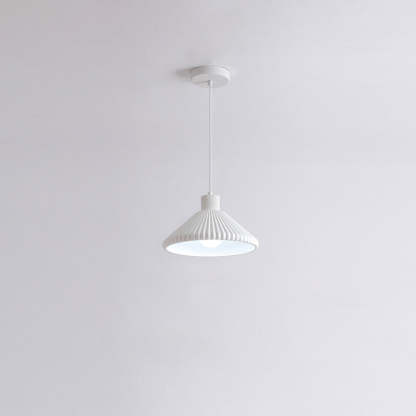 French Conical Pleated Resin Pendant Light
