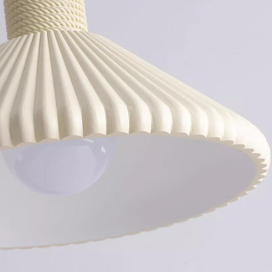 French Conical Pleated Resin Pendant Light