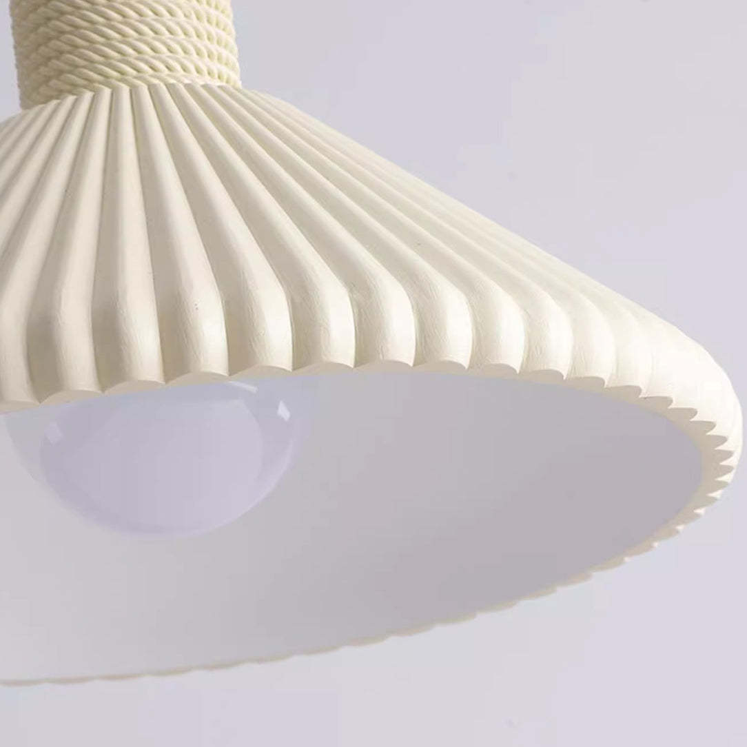 French Conical Pleated Resin Pendant Light