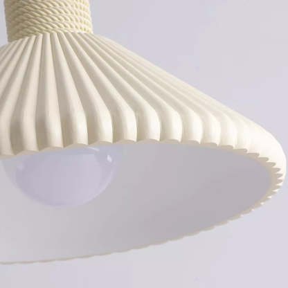 French Conical Pleated Resin Pendant Light