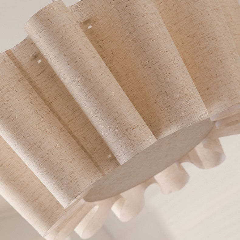 Nordic Pleated Linen Iron Pendant Light
