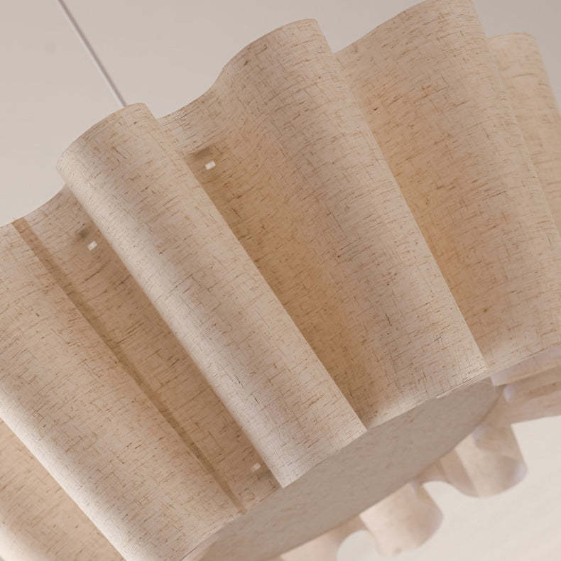 Nordic Pleated Linen Iron Pendant Light