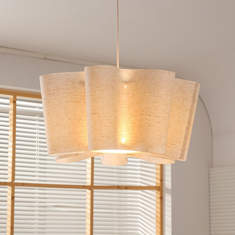 Nordic Pleated Linen Iron Pendant Light