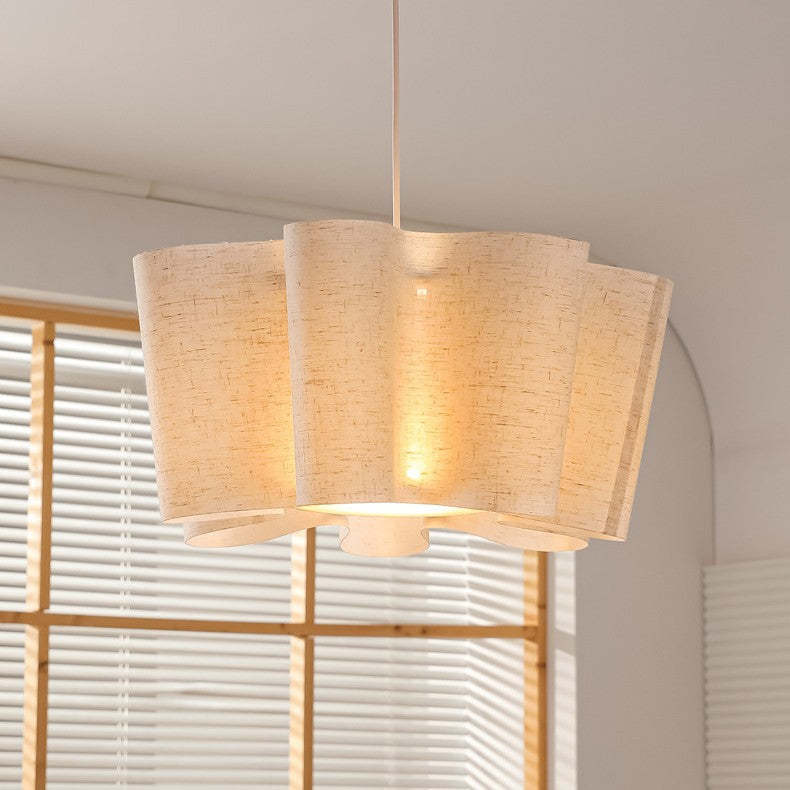 Nordic Pleated Linen Iron Pendant Light