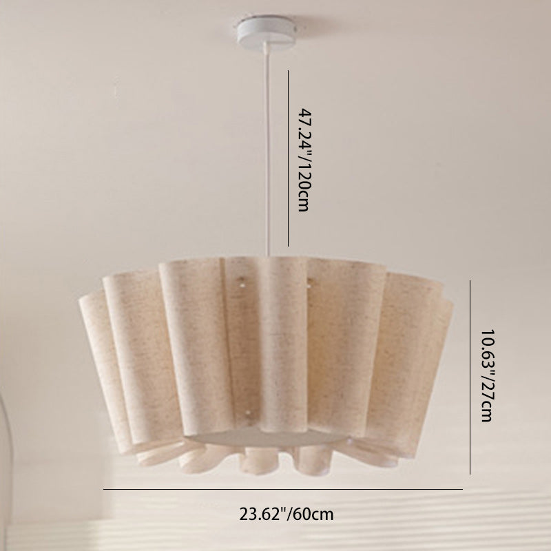 Nordic Pleated Linen Iron Pendant Light