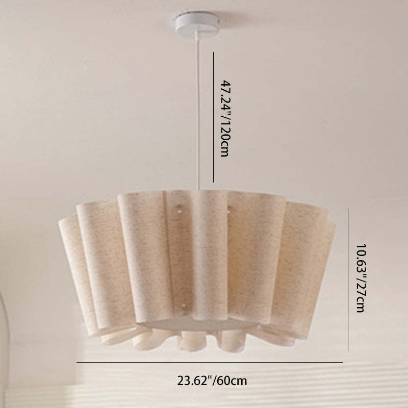 Nordic Pleated Linen Iron Pendant Light