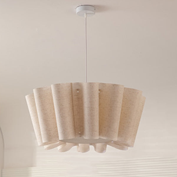 Nordic Pleated Linen Iron Pendant Light