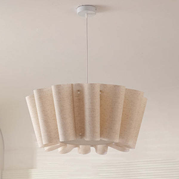Nordic Pleated Linen Iron Pendant Light