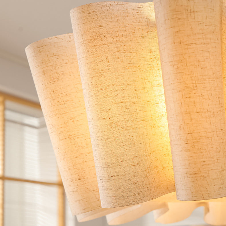 Nordic Pleated Linen Iron Pendant Light