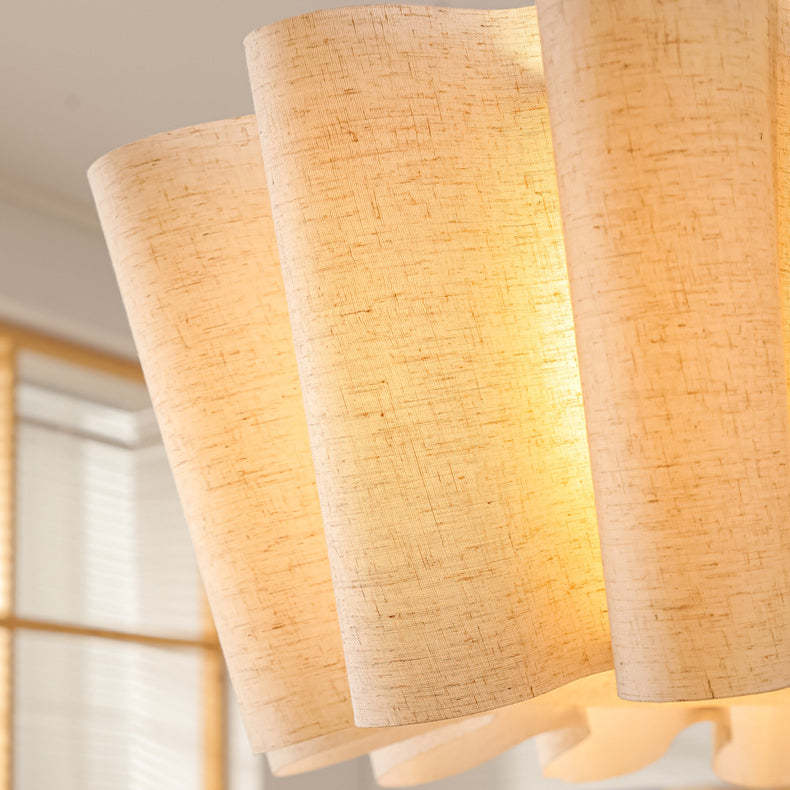 Nordic Pleated Linen Iron Pendant Light