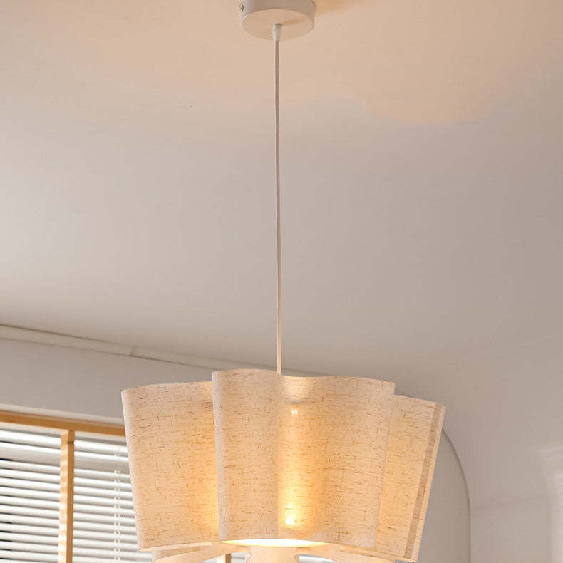 Nordic Pleated Linen Iron Pendant Light
