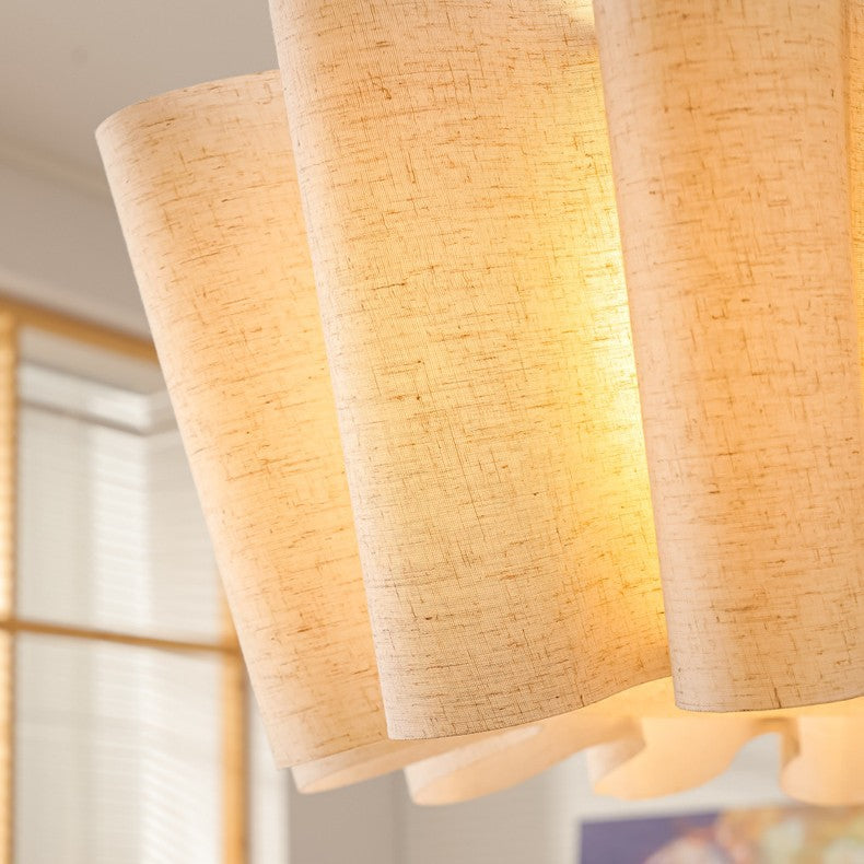 Nordic Pleated Linen Iron Pendant Light