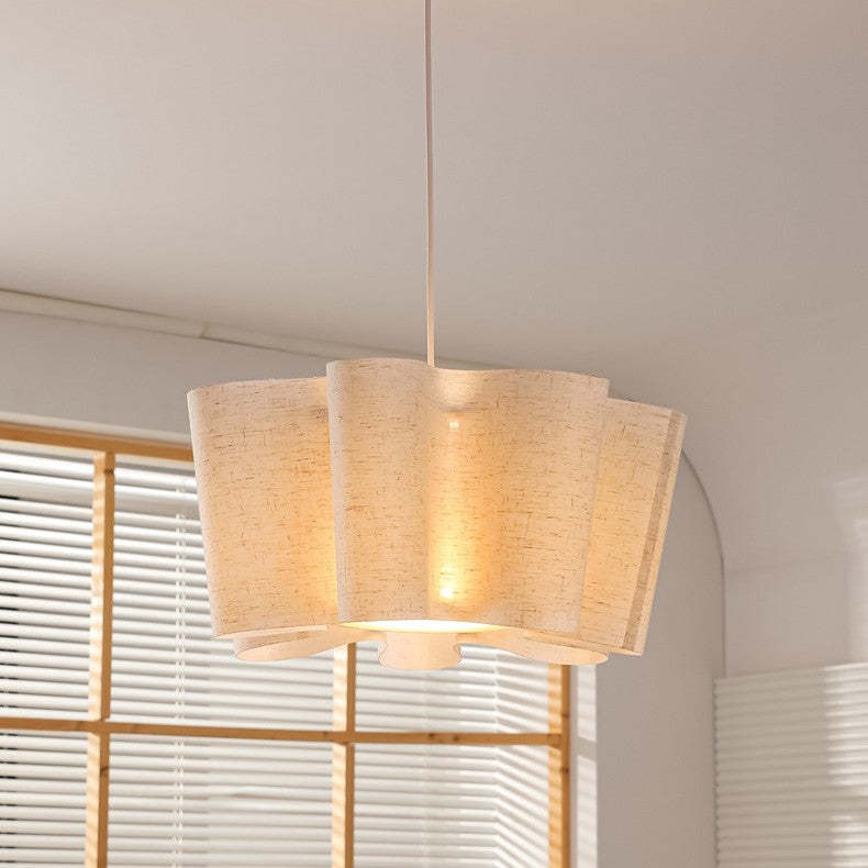 Nordic Pleated Linen Iron Pendant Light