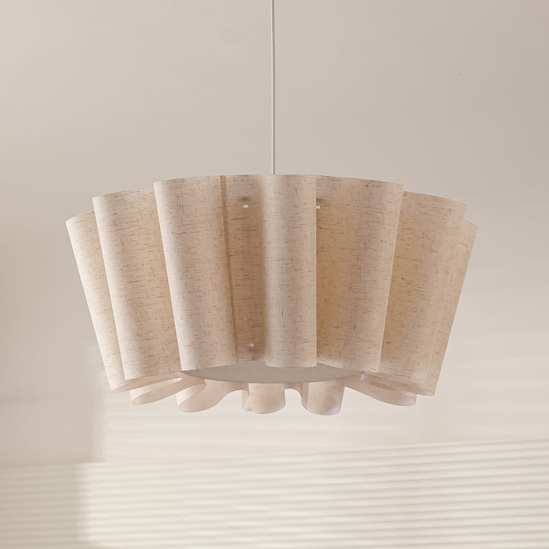 Nordic Pleated Linen Iron Pendant Light